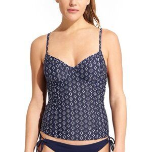Athleta Taza Kaimana Tankini Top Size 36 D/DD Dress Blue Swimsuit Surf Paddle